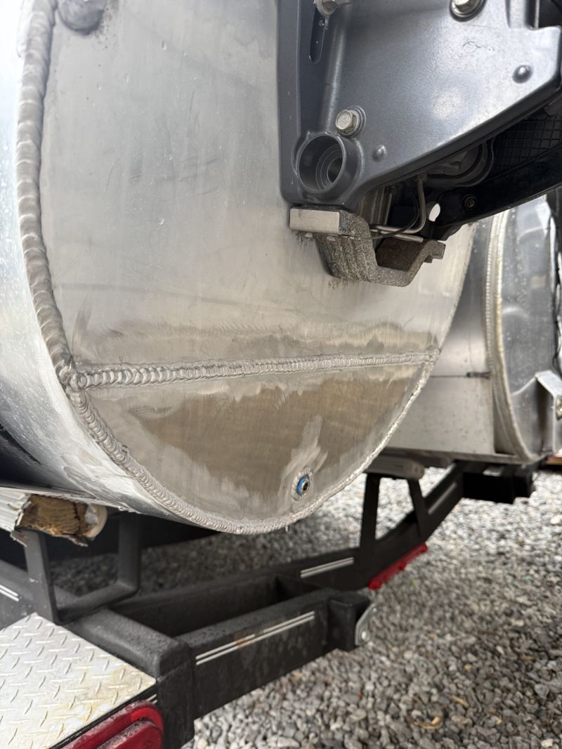 TIG-welded seam on a custom aluminum tank fabricated by Colts Welding & Fabrication